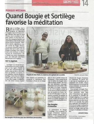 Bougie et Sortilège-Corse Matin-Presse